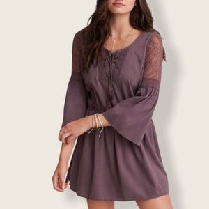 American Eagle Purple Boho Peasant Dress Lace size Large